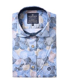 Heren overhemd korte mouw blauw