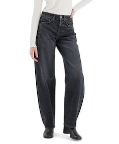 mid waist balloon jeans dames jeans zwart