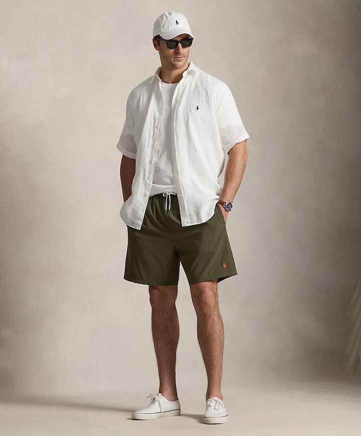 Woven Trunk Swim Bottom heren zwembroek groen