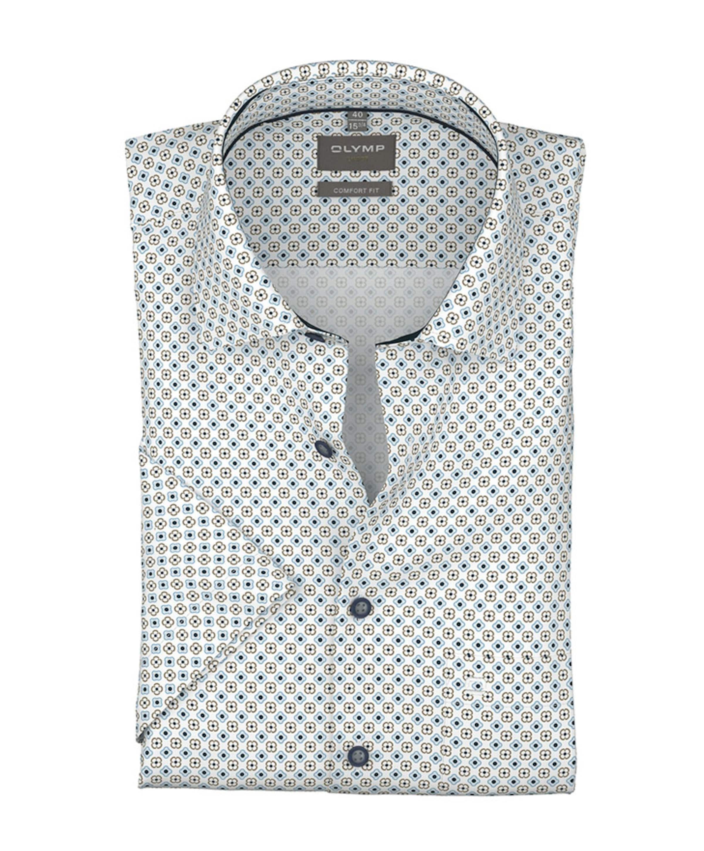 Heren overhemd korte mouw blauw