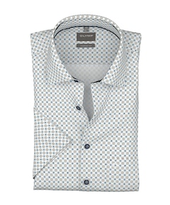 Heren overhemd korte mouw blauw