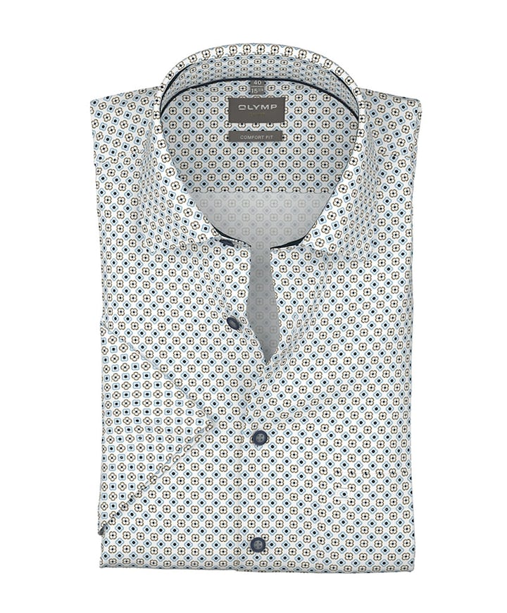 Heren overhemd korte mouw blauw