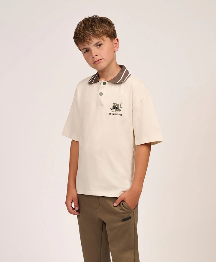 Jongens polo beige
