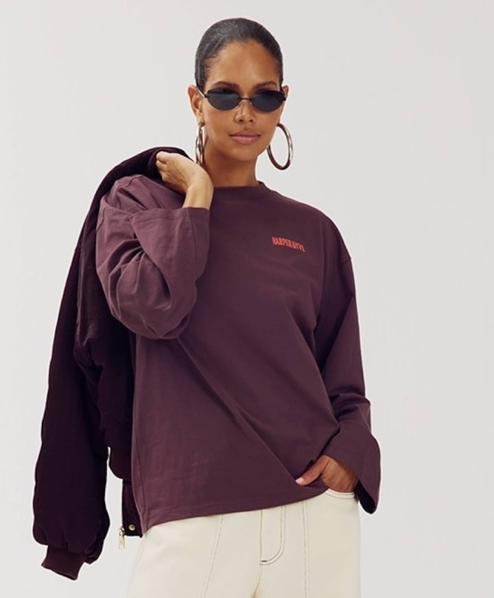 Dames longsleeve bordeaux
