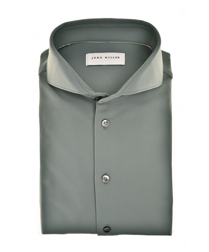 Heren overhemd lange mouw grijs