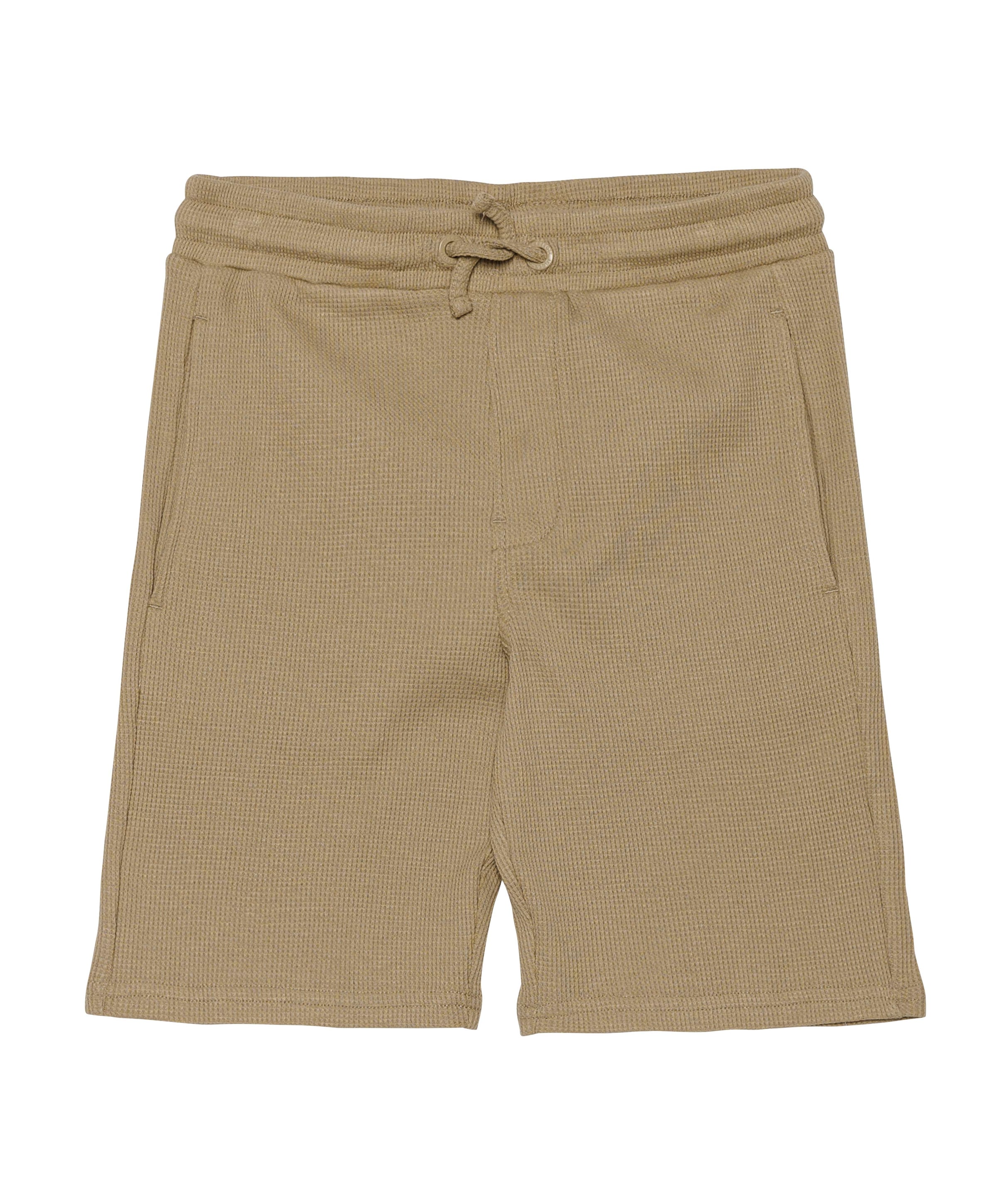 Waffle jongens korte broek beige