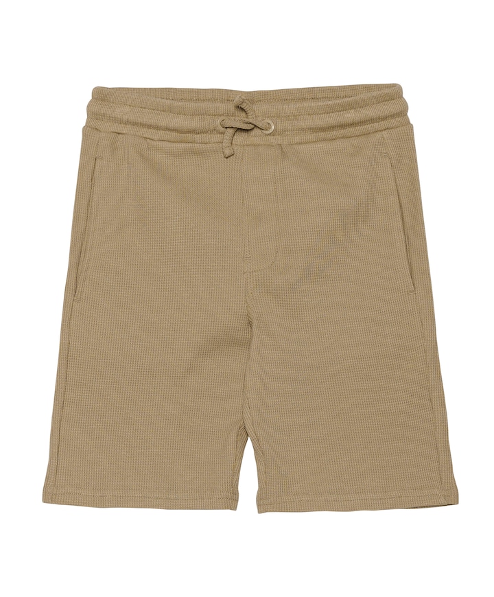 Waffle jongens korte broek beige