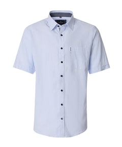Heren overhemd korte mouw blauw