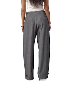 JackyCC Pleat dames broek grijs