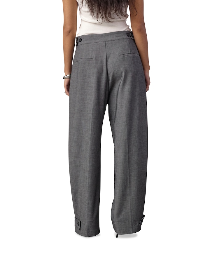 JackyCC Pleat dames broek grijs