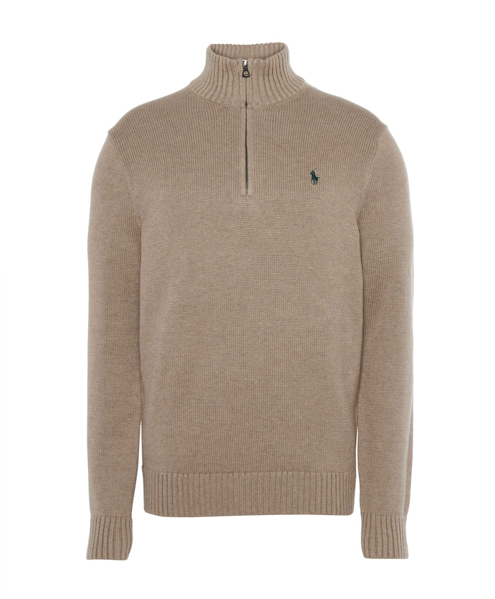 Trui met rits met rits bruin