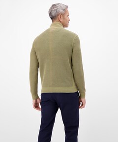 Heren trui met rits groen