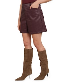 Dagmar PU dames korte broek rood