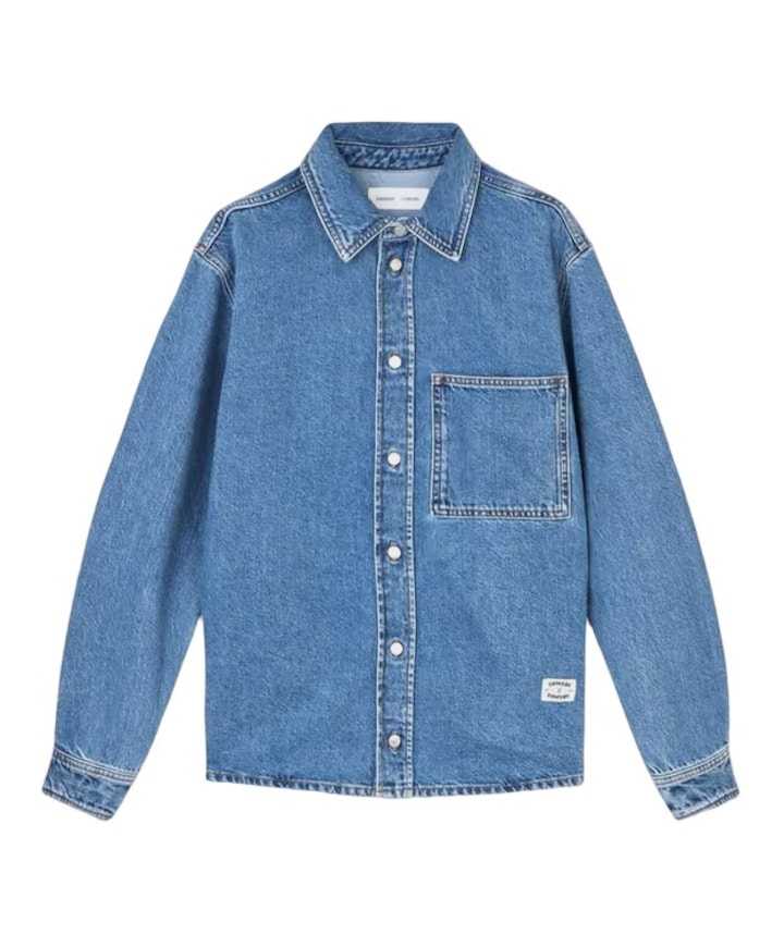 Heren overhemd lange mouw blauw