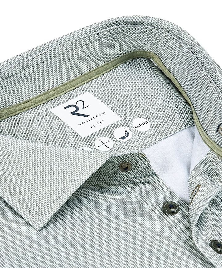 Heren overhemd extra lange mouw groen