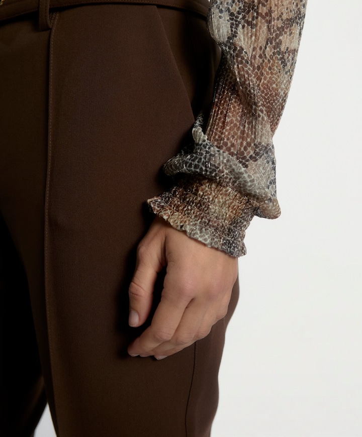 Dames blouse bruin