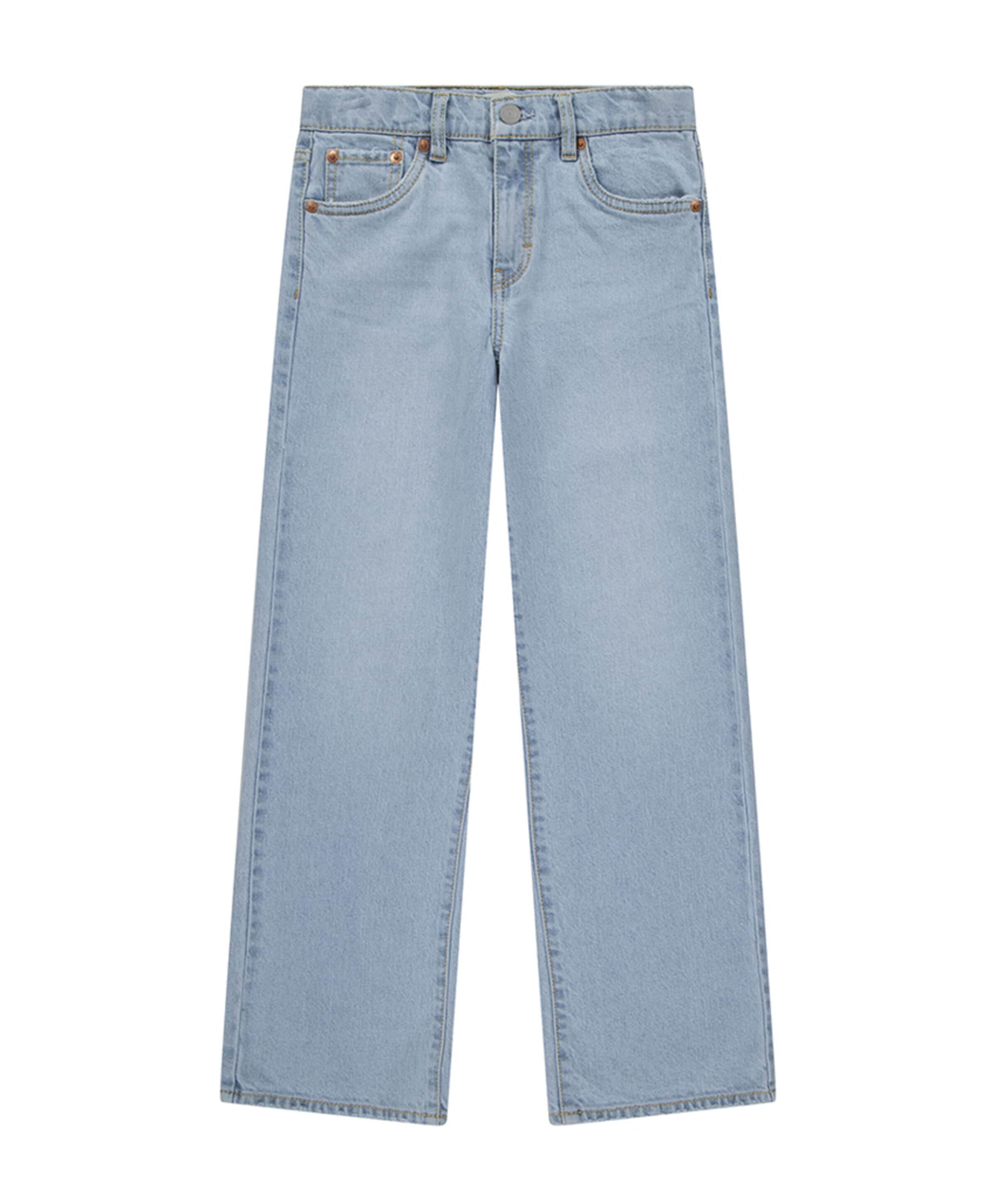 Wide leg jeans meisjes jeans blauw