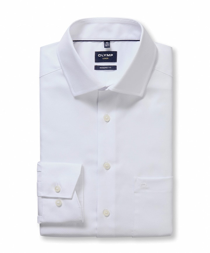 Heren overhemd lange mouw wit