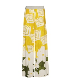 viscose bedrukt elastiek dames broek geel