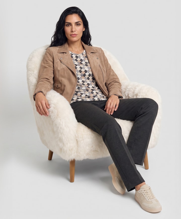 Dames longsleeve beige