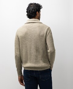 Heren trui met rits beige