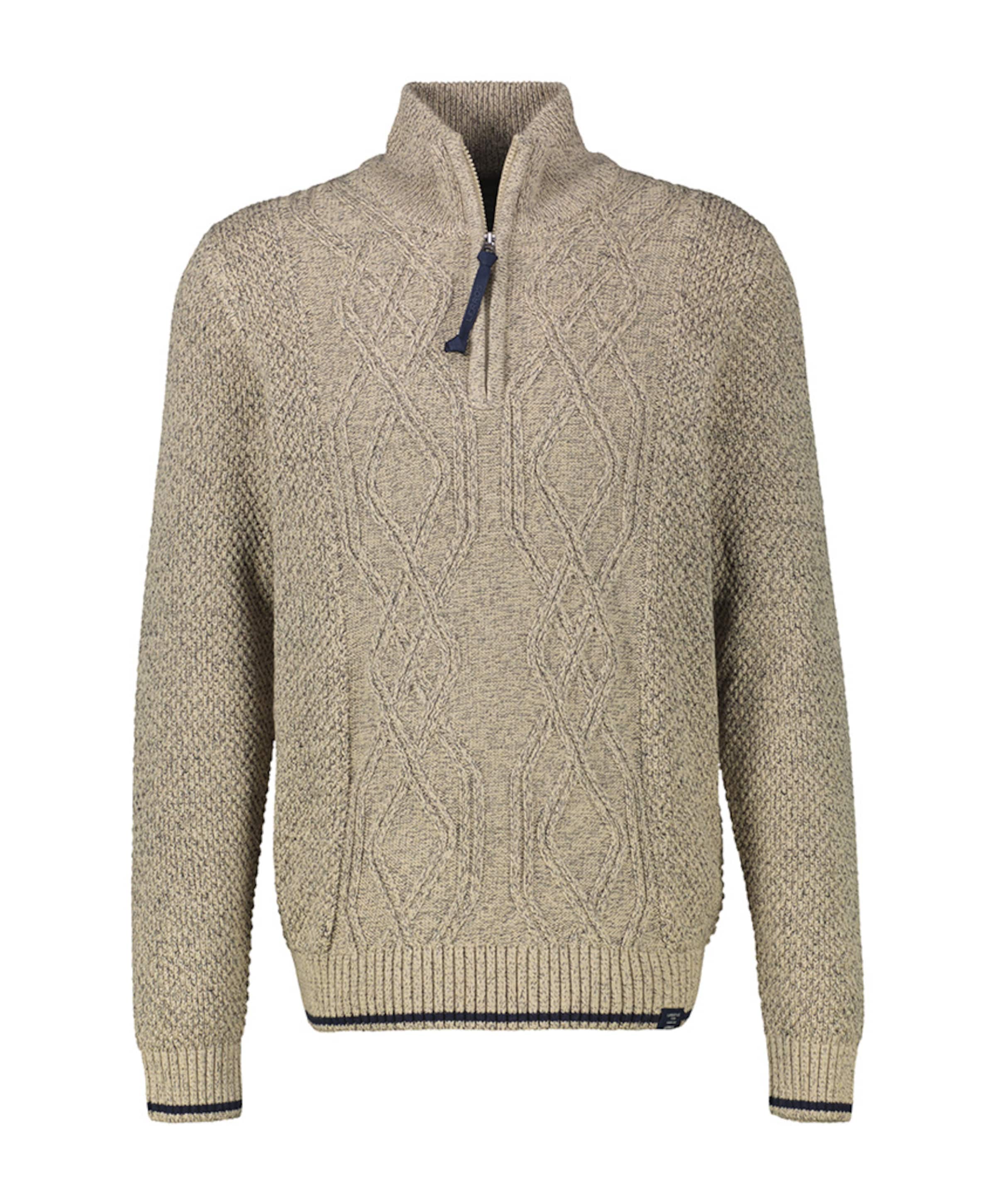 Heren trui met rits beige