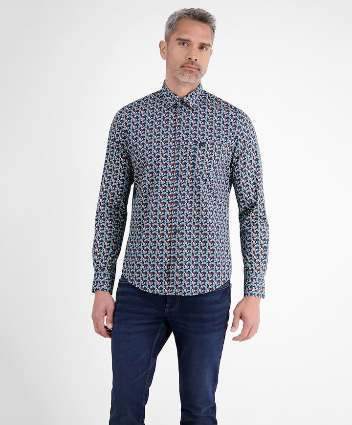 Overhemd lange mouw blauw