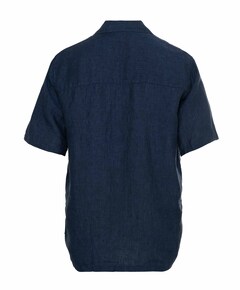 Heren overhemd korte mouw blauw