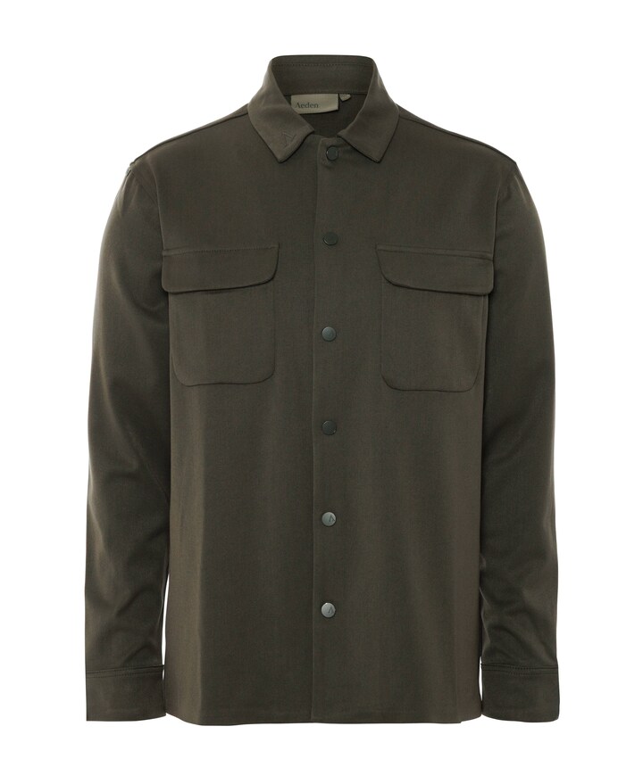 Heren overhemd lange mouw groen