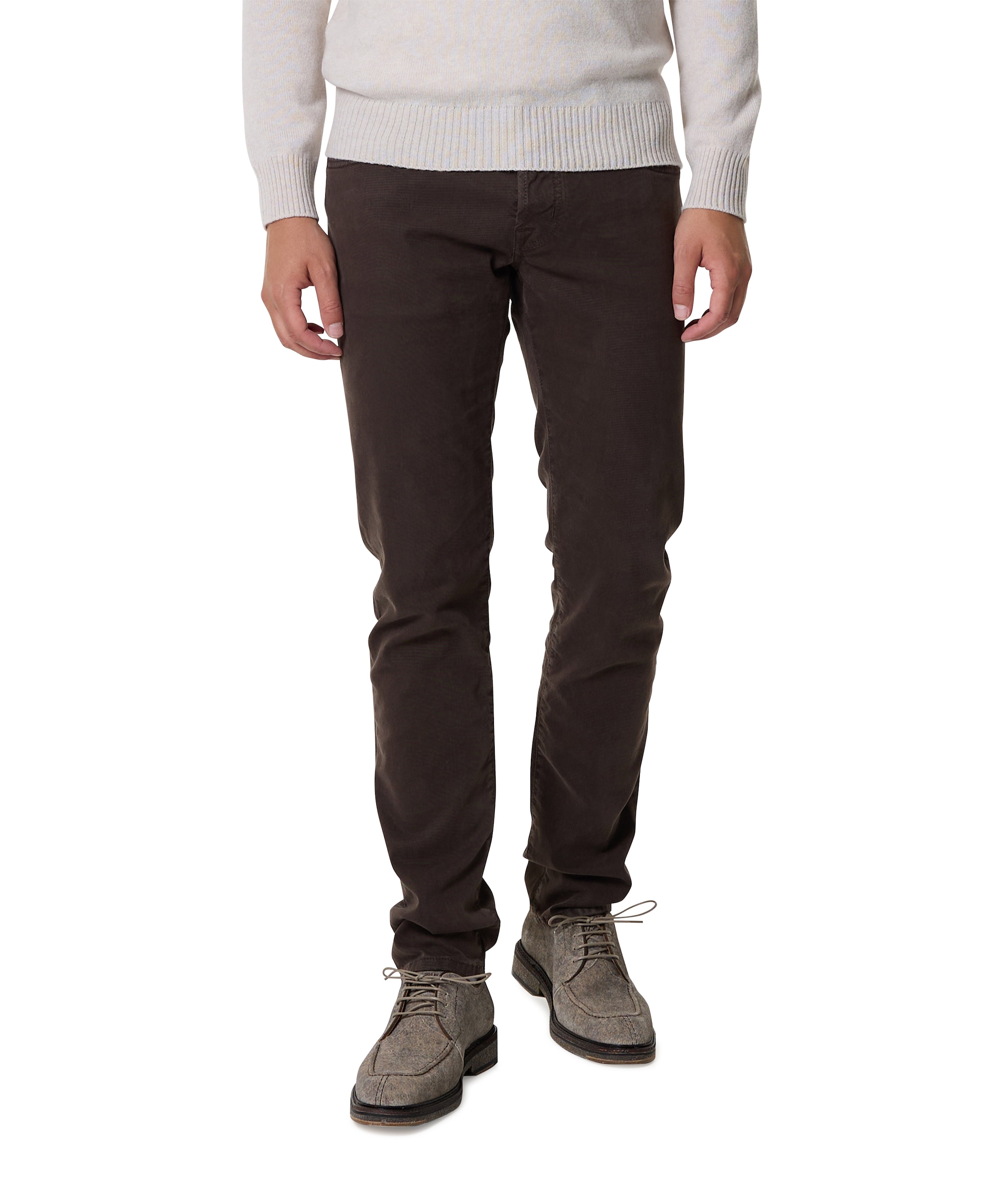 Nick Slim 5 Pocket broek bruin