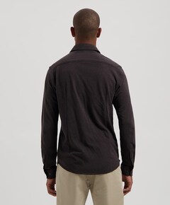 Heren overhemd lange mouw bruin