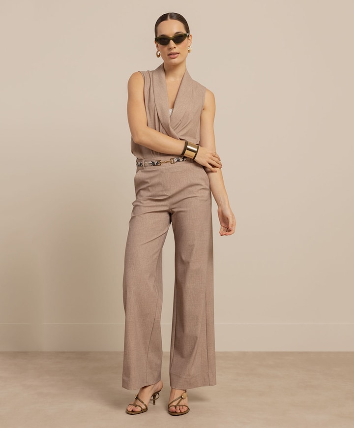 Lexie linen look dames broek beige