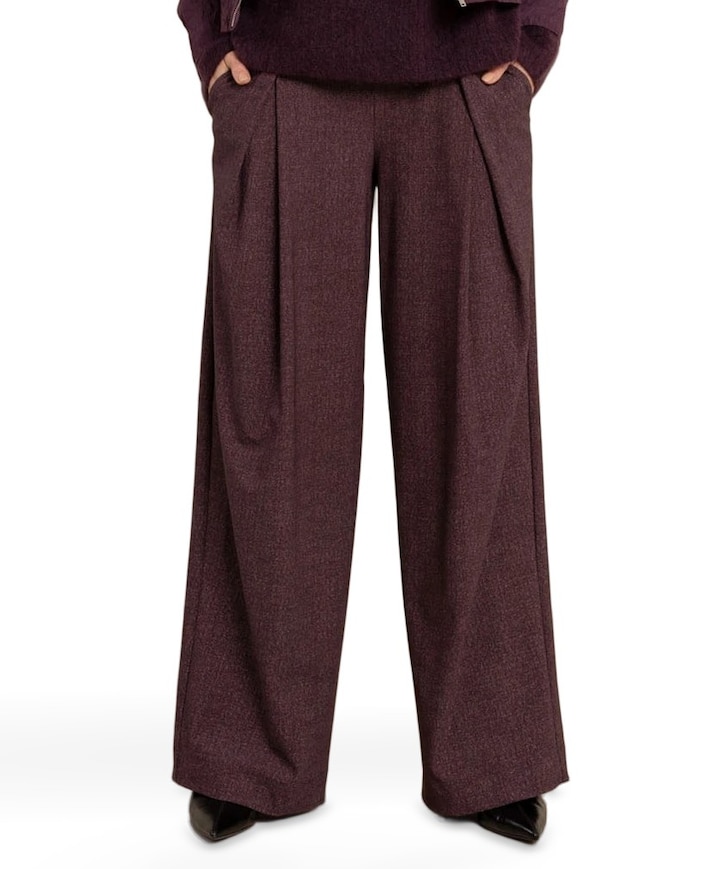 Sari herringbone dames broek bordeaux