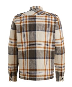 Heren overhemd lange mouw bruin