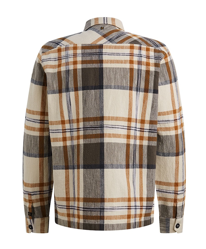 Heren overhemd lange mouw bruin