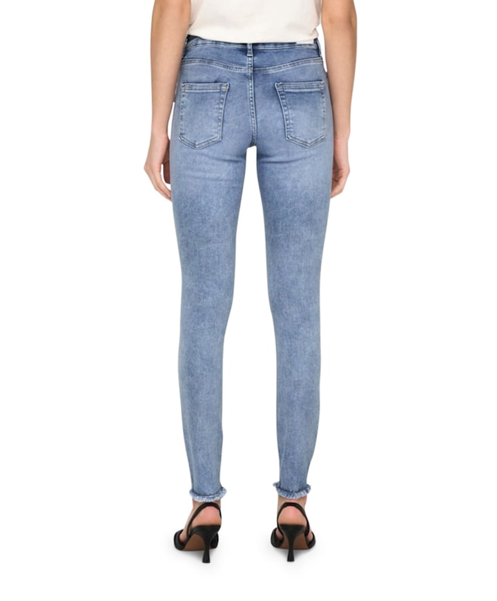 ONLBLUSH MID SK ANK RAW DNM REA694 dames jeans blauw