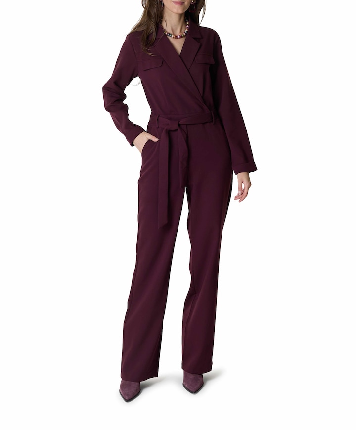 Dames jumpsuit bordeaux