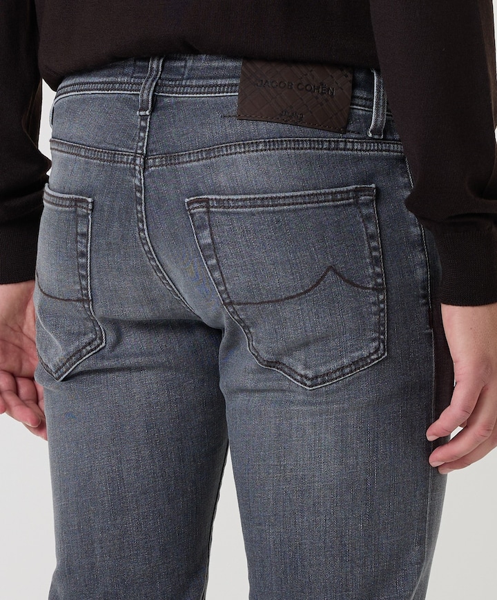 Nick Slim 5 pkt heren jeans grijs