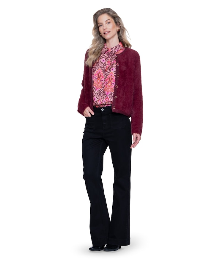 Coloured dames jeans zwart