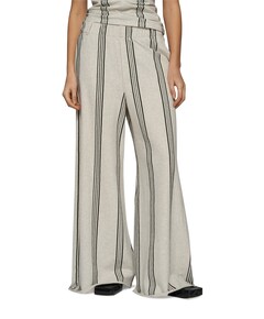 wide leg jogger stripes dames broek ecru