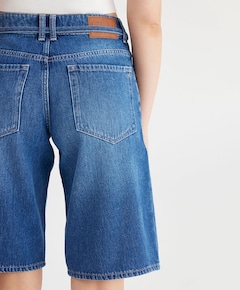 wide straight dames jorts blauw