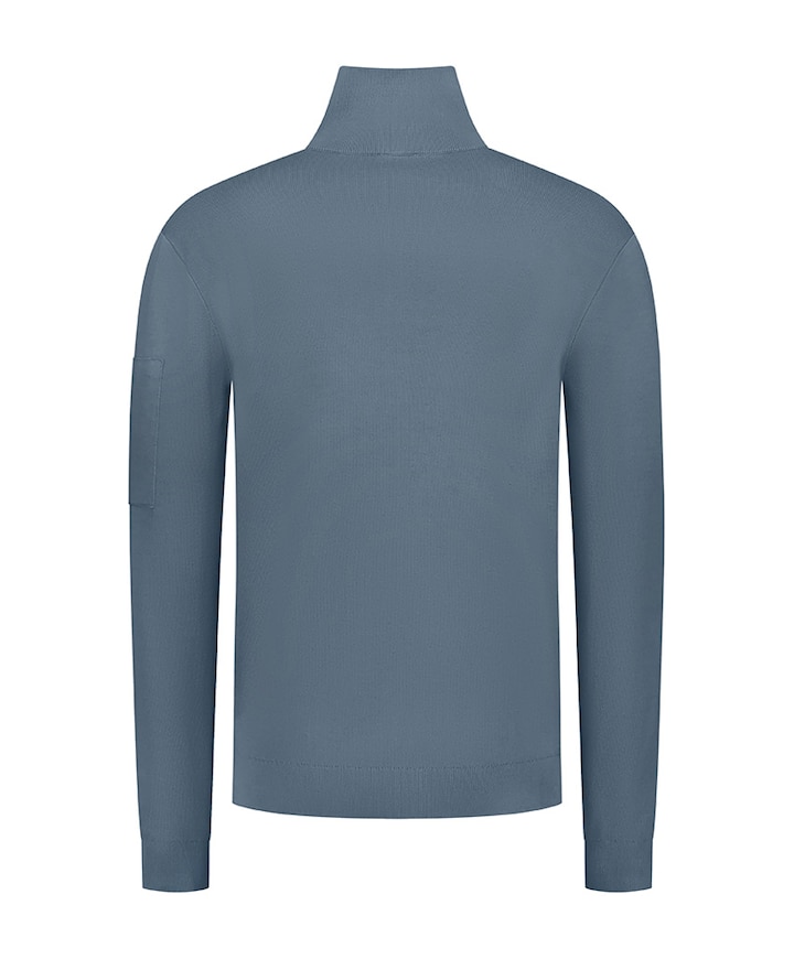 Heren trui met rits blauw