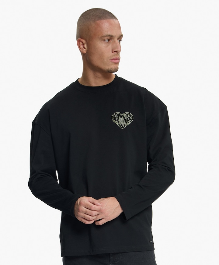 Heren longsleeve zwart