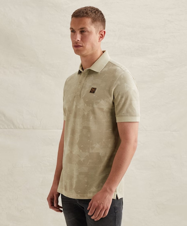 Heren polo beige