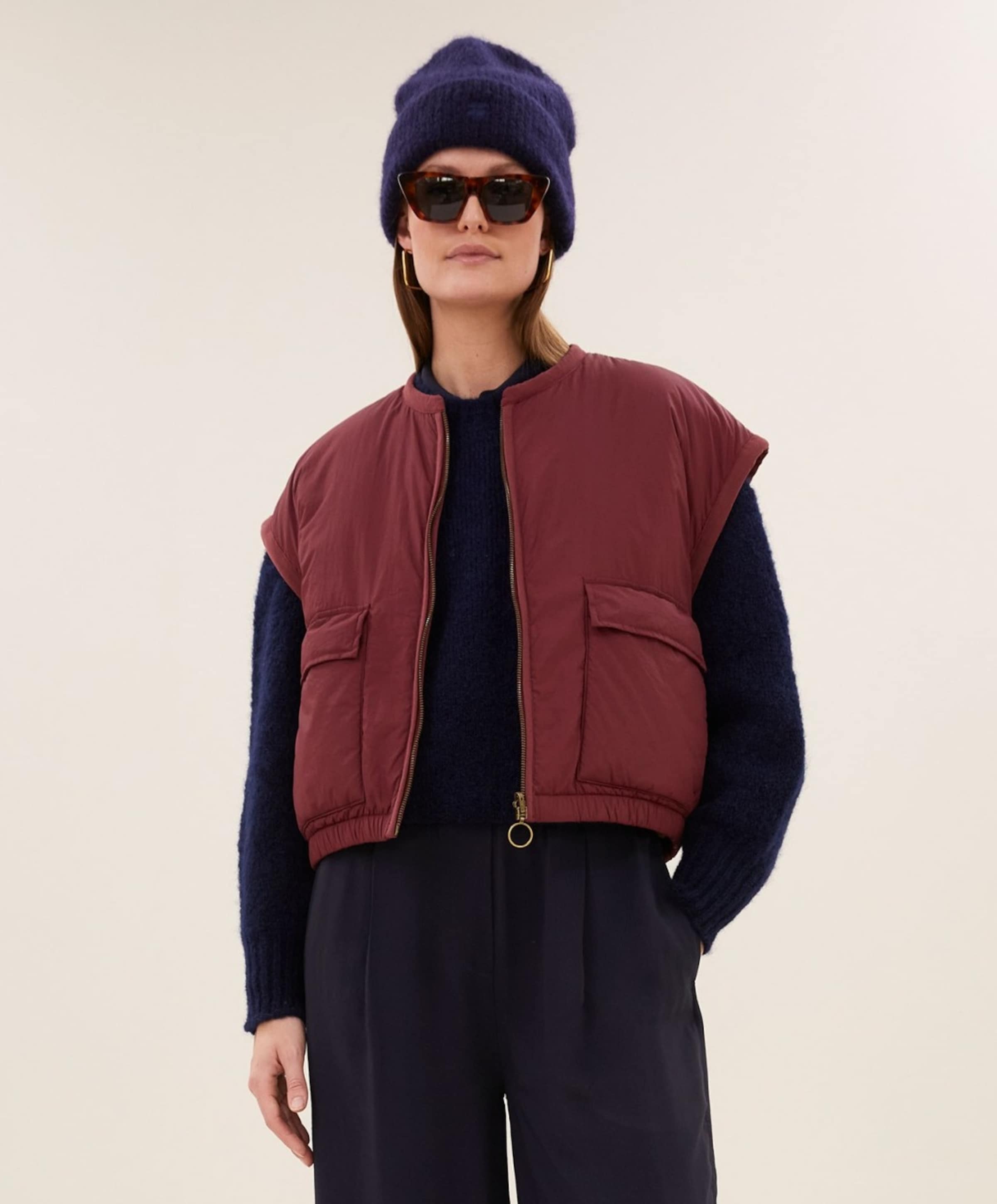 Dames gilet bordeaux