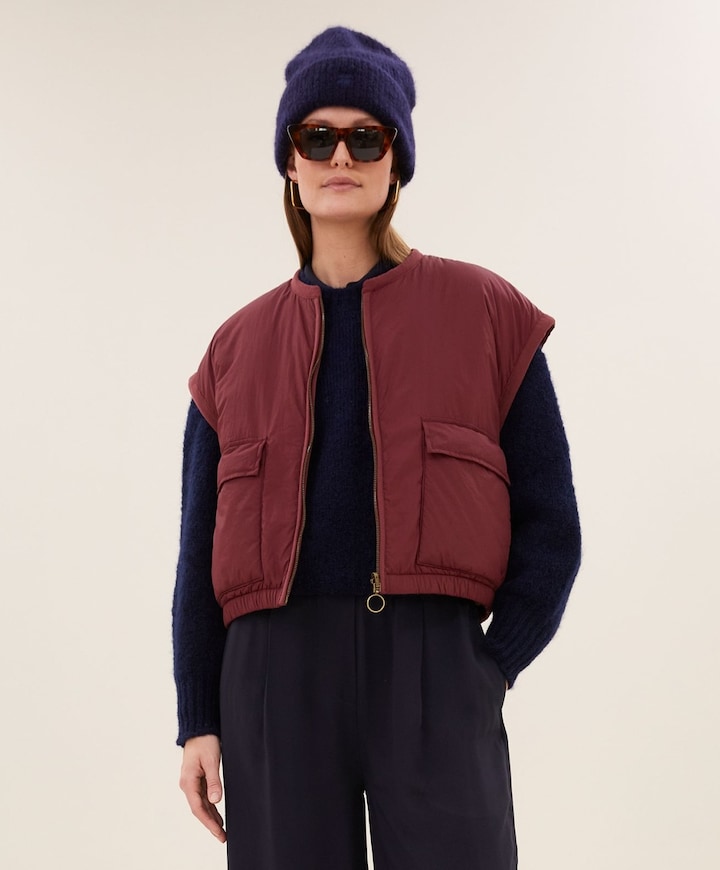 Dames gilet bordeaux