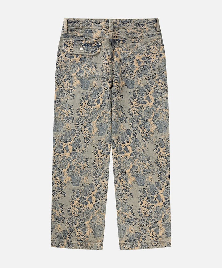 Jacquard heren jeans blauw
