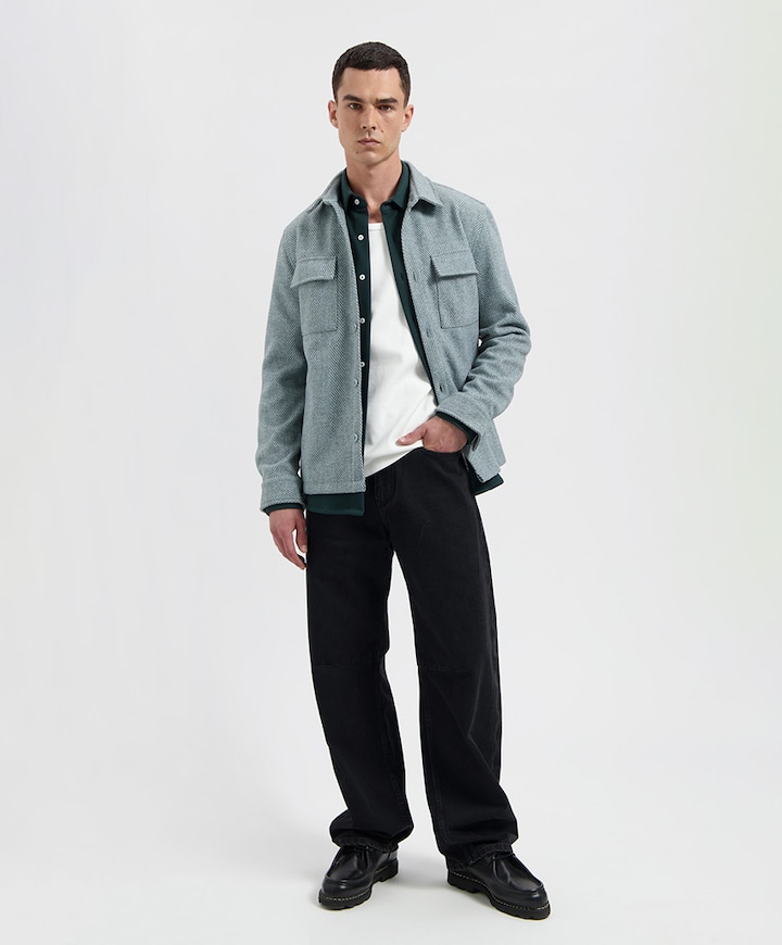 Heren overshirt groen