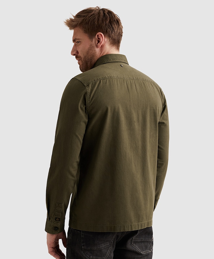 Heren overhemd lange mouw groen