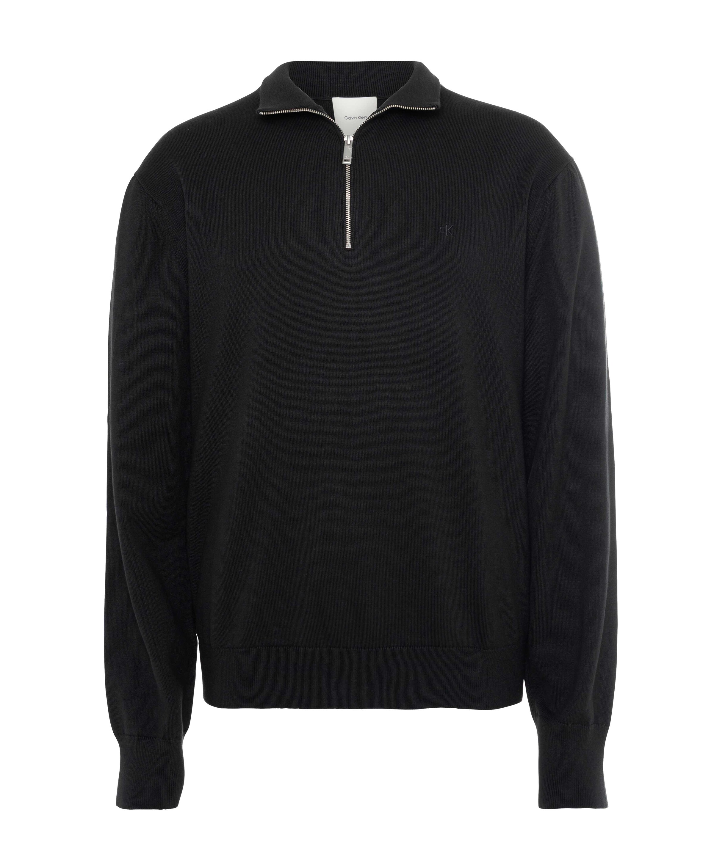 Heren trui met rits zwart